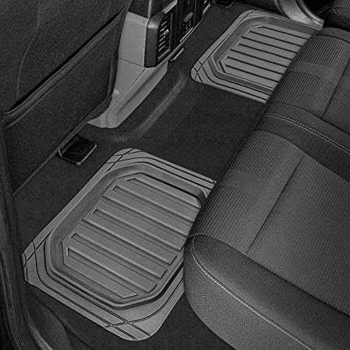 Cat® CAMT-9014 (4-Piece) Heavy Duty Deep Dish Rubber Floor Mats, Trim to Fit for Car Truck SUV & Van, All Weather Total Protection Durable Liners