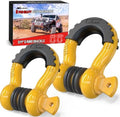 Nilight 2 PCS 3/4" D-Ring Shackle with 7/8" Screw Pin | 41,887lbs Break Strength Heavy Duty Off Road Recovery Shackle with Isolators Washers for Tow Strap,Winch,Off-Road Truck