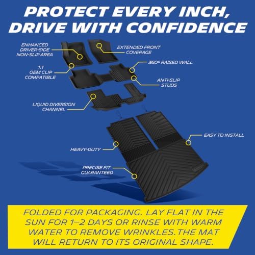 Michelin Vehicle Mats for 2018-2026 Volkswagen VW Atlas 7 Seats Bench Seat