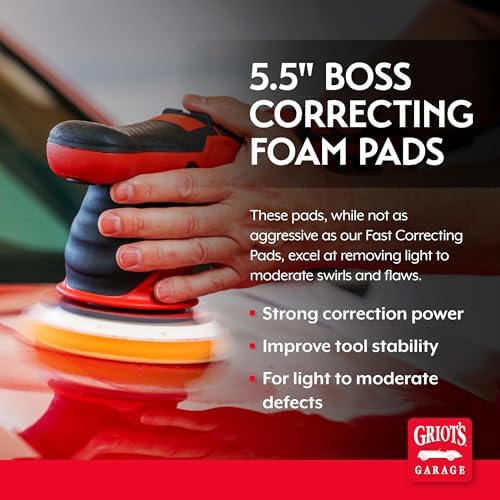 Griot's Garage 5.5" BOSS Correcting Foam Pads for Car Polishing, Buffing, Detailing and Light to Moderate Auto Paint Correction, Durable, Machine-Washable, Pack of 2 - Image 2