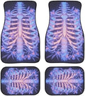 Floral Ribcage Skeleton Car Mats Set