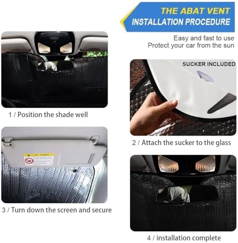 Car Windshield Sun Shade Highland Cows Flower Foldable UV Ray Sun Visor Protector Sunshade to Keep Your Vehicle Cool 55" x 27.6"