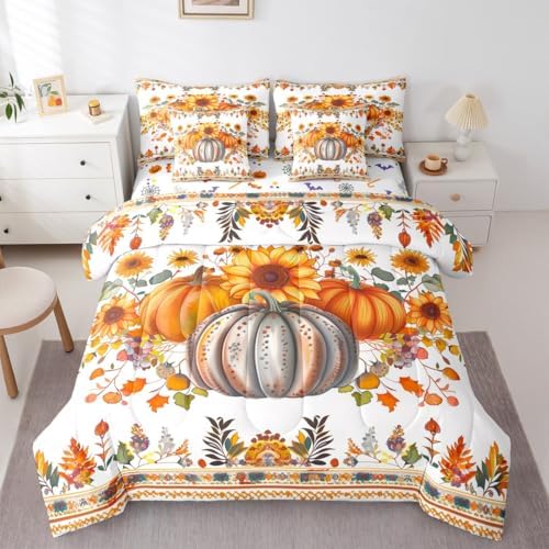 Erosebridal Autumn Harvest Fall Bed in A Bag Queen Comforter Set 7 Piece by Erosebridal