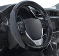 Motor Trend GripPlus Black Carbon Fiber Steering Wheel Cover, Standard 15 inch Size, Advanced Traction Grip, Car Steering Wheel Cover for Truck Van SUV Auto