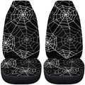Black Spider Web Car Seat Covers for Front Seats,Halloween Decor for Cars Universal Fit Automotive Seat Cushion Protector Accessory