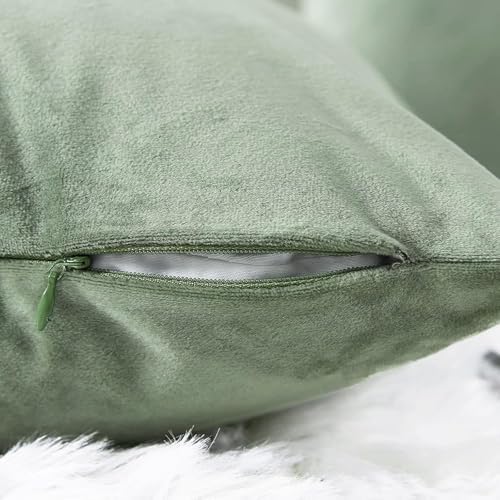 VAKADO Throw Pillow Covers Decorative 22X22 Set of 2 Sage Green Outdoor Decor Couch Cushion Covers Euro Pillowcases Home Bed Decoration for Sofa Bedroom Office - Image 3