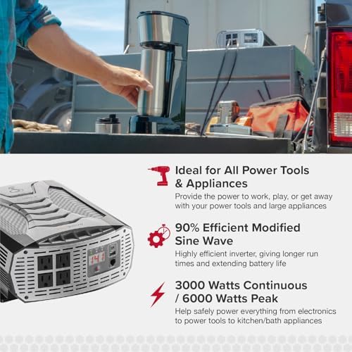 Cobra PURE SINE 400W Power Inverter and PRO 3000W Professional Grade Power Inverter Bundle - Image 6