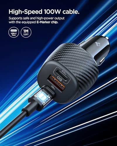 Spigen ArcStation Essential 113W USB C Fast Car Charger