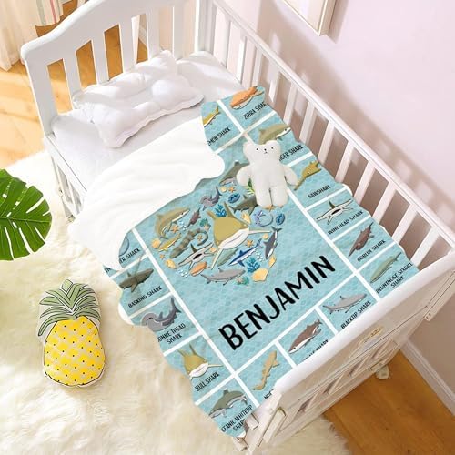 Shark Custom Name Blanket Gifts for Girls Boys Women - Super Soft Cozy Warm Throw Sheet for Couch Bed Sofa Office Decor All Season 30"x40" Pets - Image 7