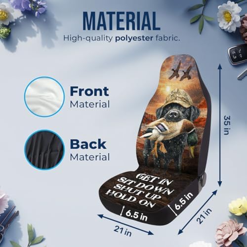 GENANY Duck Hunting Dog Car Seat Covers, 2-Piece Front Seat Set