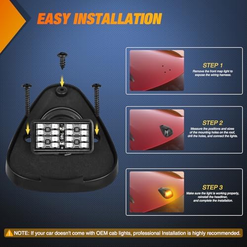 Nilight 16 LED Cab Marker Light Smoke Lens Fits 1999-2016 Ford