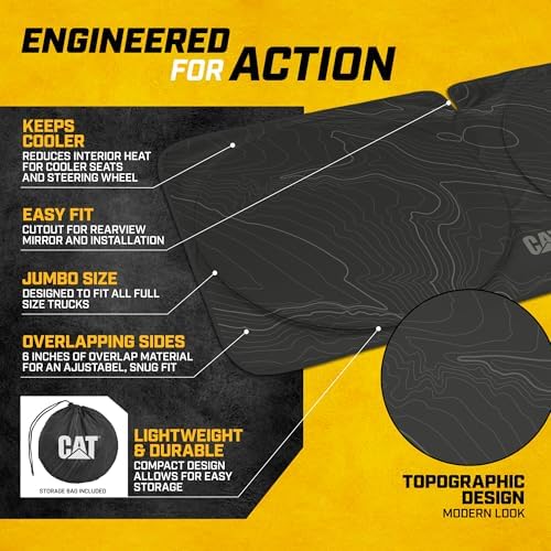 Windshield Sun Shade for Ford F-150 2004-2008, Foldable Truck Sunshade, UV Heat Blocker, Front Window Sun Shield, Interior Protection, Keeps Cab Cool, Heavy Duty Truck Accessory - Charcoal