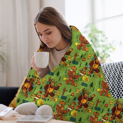 Socira Big Camping Foot Monkey Blanket Throw Blanket Big Camping Foot Monkey Gifts for Women Men Soft Sofa Throws for Travel Camping Bed Home Decor Car Birthday Gift 60"*80"（150 * 200cm） - Image 5
