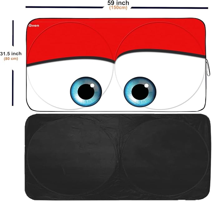 Gven- The Original Patented Car Eyes Windshield Sun Shade 2025 Pink Car - Image 2