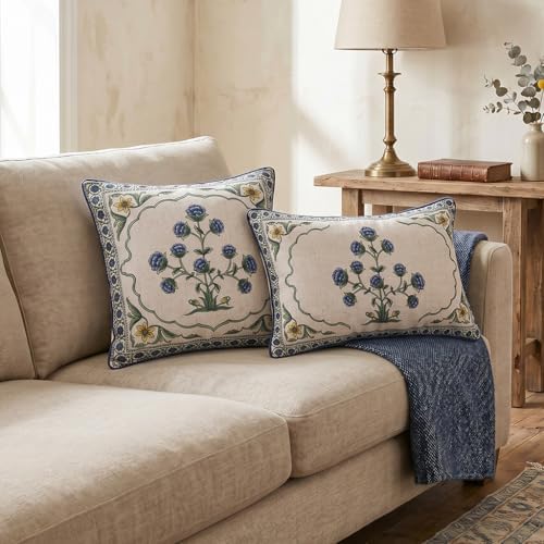 patdrea Designer French Vintage Throw Pillow Cover,12"x20" - Image 3