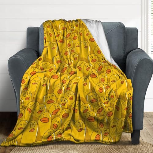 Socira Yellow Funny Duck Blanket Throw Blanket Yellow Funny Duck Gifts for Women Men Soft Sofa Throws for Travel Camping Bed Home Decor Car Birthday Gift 60"*80"（150 * 200cm） by Socira