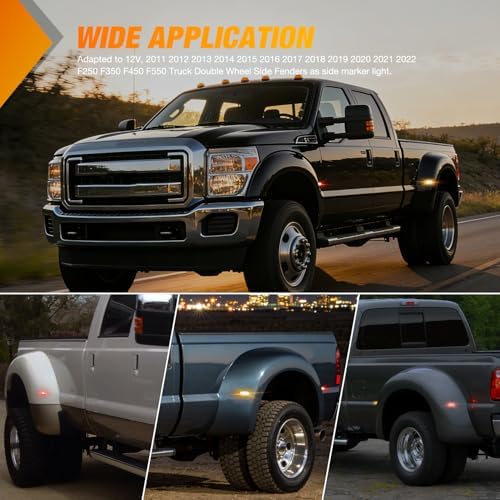 Nilight Wheel Fender Side Marker Lights For 2011-2022 Ford F250 F350 F450