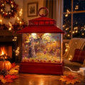 Fall Snow Globe Lantern, Musical Glitter, 6 Hour Timer, Autumn Home Decor by Xyvoxme