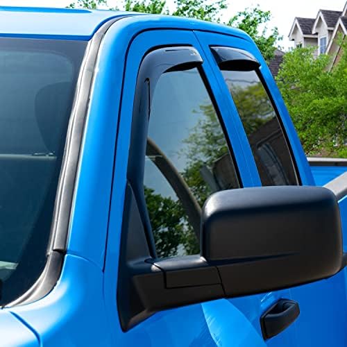 Goodyear Shatterproof in-Channel Window Deflectors for Dodge Ram 1500 Classic 2019-2024 Quad Cab, Rain Guards, Window Visors for Cars, Vent Deflector, Car Accessories, 4 pcs - GY008128