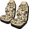 Talayituse Hunting Camo Bow Print Car Seat Covers 2 Pcs, Auto Universal Front Seat Protector, Men Women Automobile Interior Decorate Accessorie