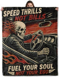 Vintage Skeleton Hot Rod Driver Throw Blanket Gifts for Women Kids, 50x60in by Buttigiy