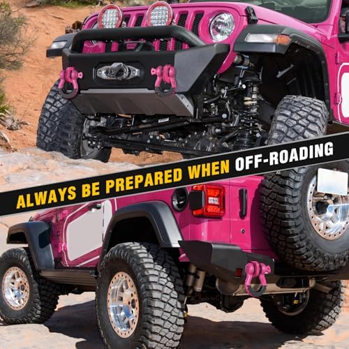 Nilight 2 PCS 3/4" D-Ring Shackle with 7/8" Screw Pin | 41,887lbs Break Strength Heavy Duty Off Road Recovery Shackle with Isolators Washers for Tow Strap,Winch,Off-Road Truck