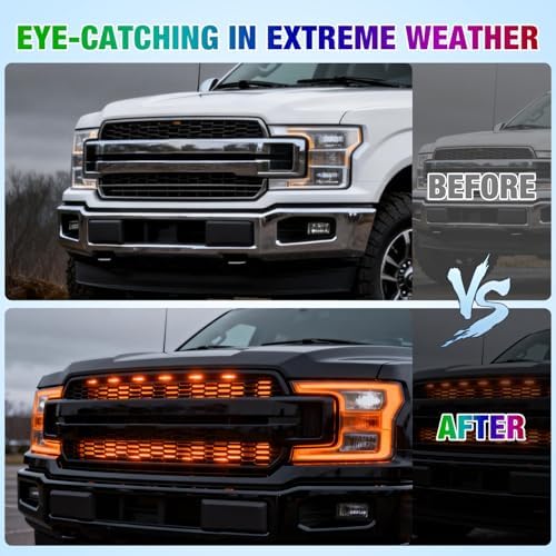 Nilight 4PCS 12" RGB LED Grille Light Strips with Wireless Remote Control
