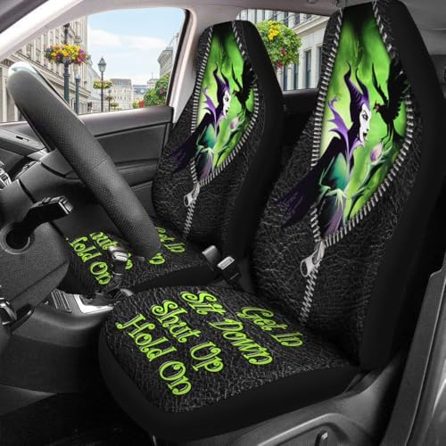 GENANY Dark Fantasy Queen Car Seat Covers, 2-Piece Front Seat Set