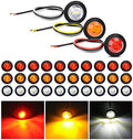 Nilight 30 PCS 3/4" Round Clearance Light LED Front Rear Side Marker Lights