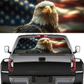 Country Flag Eagles Truck Rear Window Graphic Decals, Modern Cool Bird Animals Pickup Car Window Stickers Truck Back Window Film Decal for Trucks SUV 66 x 22 inch
