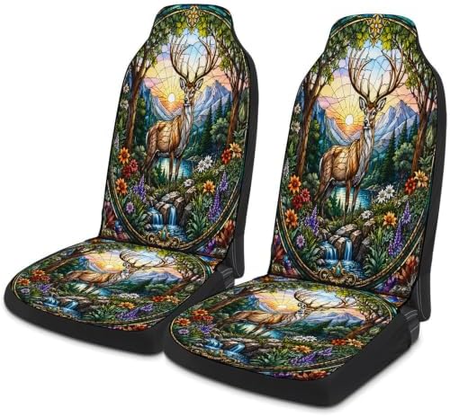 Wolf Dragon Deer Car Seat Covers Full Set, Universal Auto Seat Protector