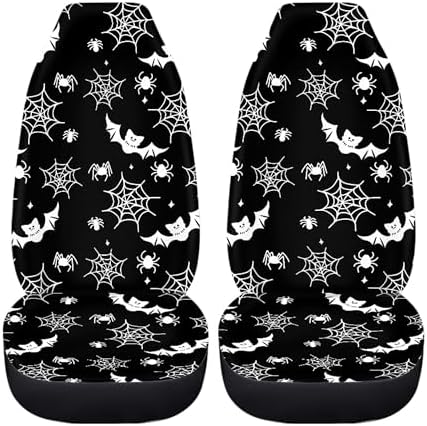 Cute Bat Spider Web Print Universal Car Seat Cover Front Seats Protector Fit for Most Cars,SUVs,Sedan,Truck or Van