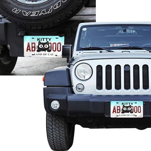 Cute Black Cat Front License Plate Car Decorative License Plates