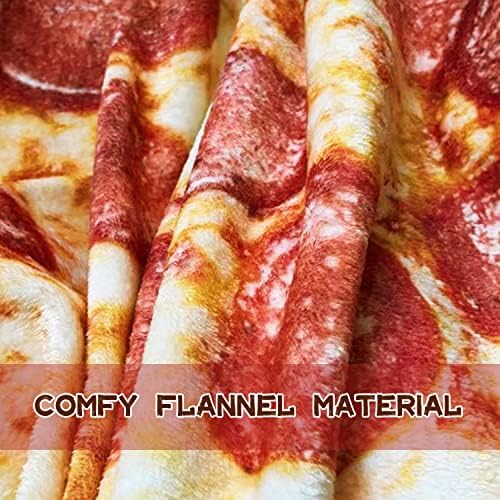 Moonysweet Pizza Blanket for Adults & Kids - Novelty Food Blanket, Fuzzy Fleece, 71 inches - Image 6