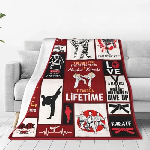 Karate Blanket Karate Throw Blanket Soft Fleece Flannel Bedding Black Belt Gifts for Boys Men Teens Lovers Adults Stuff Plush for Couch Sofa Bed Room Decor 50"X60" by Unknown