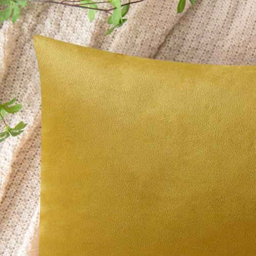 VAKADO 16x16 Christmas Gold Decor Brown Golden Velvet Throw Pillow Covers Xmas Decorative Cushion Cases Home for Couch Patio Sofa Bedroom Car Set of 2 - Image 4