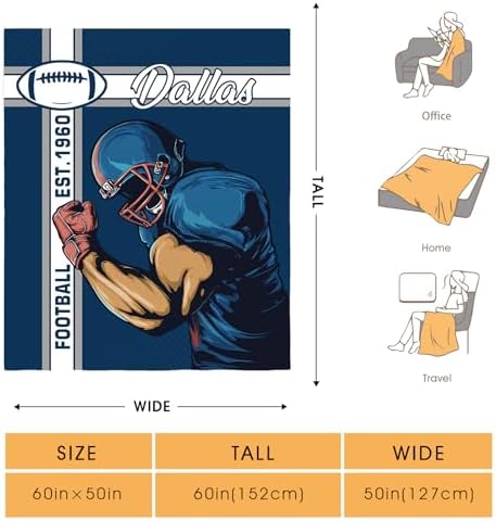 Rugby Blanket Sports Gifts for Men Women Kids Teen Boys Girls Birthday Christmas Halloween Easter Dad Husband Boyfriend Son Students Team Player Teammates Throw Blanket 50"x60" - Image 2