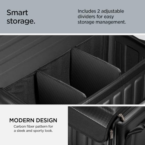 Spigen Heavy Duty Foldable Trunk Organizer with Lid - Black