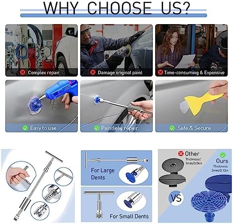 Car Repair Tool Body Repair Tool Remove Dents Puller Repair Car for Dents Kit Inspection Products Diagnostic Tools, - Image 7