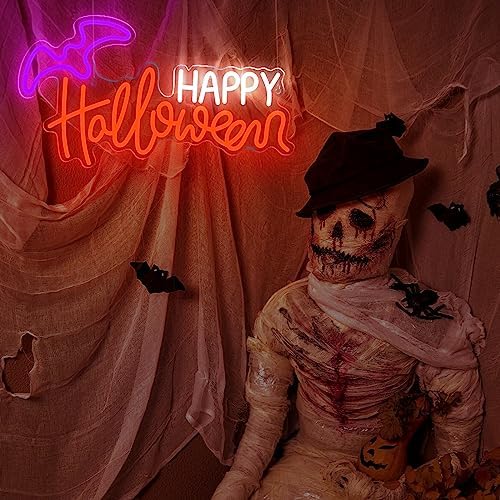 Treela Happy Halloween Neon Sign Halloween LED Neon Light Wall Decor - Image 6