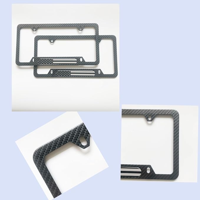 License Plate Frames, 2 Packs Front Rear Car Tags, Aluminum Alloy License Plate - Image 3