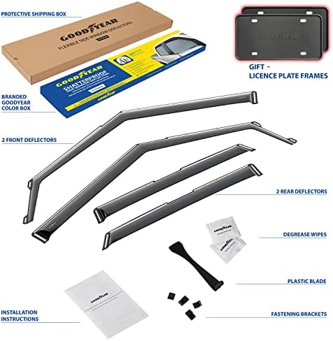 Goodyear Shatterproof in-Channel Window Deflectors for Chevrolet (Chevy) Trailblazer 2021-2026, Rain Guards, Window Visors for Cars, Vent Deflector, Car Accessories, 4 pcs - GY009012