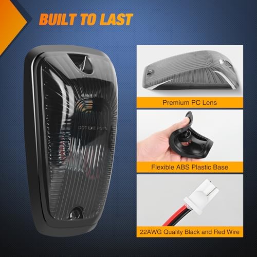 Nilight LED Cab Marker Light Smoke Lens Fits 1988-2002 GMC Chevrolet
