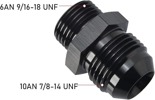 10AN Male Flare to 6AN ORB O-ring Boss Fuel Pump Rail Adapter Fitting Aluminum - Image 2
