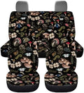 Wild Forest Mushroom Snail Ferns Design Car Accessories for Women Honey Bee Daisy Hippy Car Seat Covers Front Rear Seat Covers Universal Fits for Truck,Sedan,SUV Auto Interior Protector
