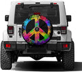 Delerain Spare Tire Cover with Backup Camera Hole Hippie Symbols Wheel Covers Waterproof Dust-Proof UV Sun Universal Fit for Jeep Trailer RV SUV Truck (17 Inch for Diameter 31"-33") by Delerain