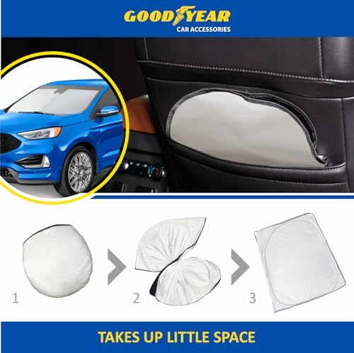 Goodyear Foldable Windshield Sunshade for Ford Edge 2015-2024, Car Accessories, Sunshade Cover, Sun Shade Car Windshield, Window Sun Blocker - GY008297