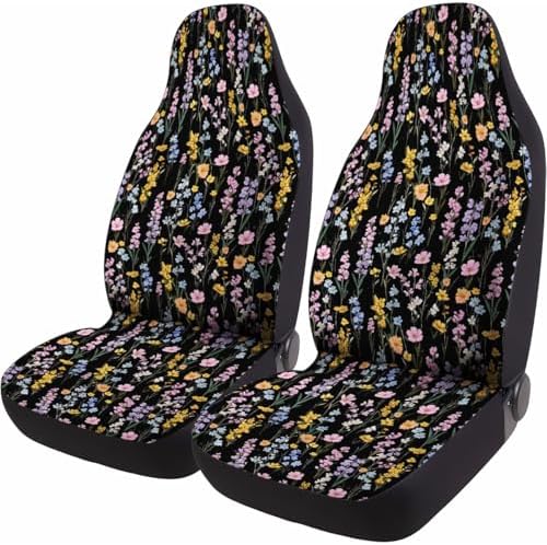 GENANY Floral Car Seat Covers, 2-Piece Front Seat Set