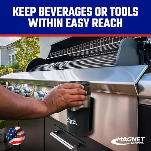 Master Magnetics Magnetic Cup Holder - Caddy for Bottles, Glasses, and Cans - Fits on Fridge, Lawnmower, Forklift, Cart, or Ladder - Heavy-Duty Magnet - Image 4