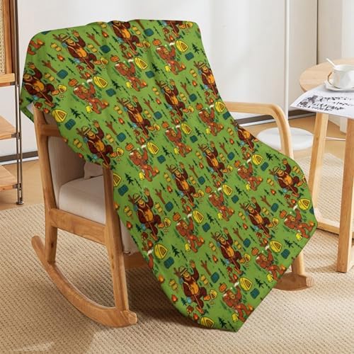 Socira Big Camping Foot Monkey Blanket Throw Blanket Big Camping Foot Monkey Gifts for Women Men Soft Sofa Throws for Travel Camping Bed Home Decor Car Birthday Gift 50"*60"（130 * 150cm） - Image 4